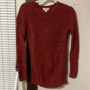 Loft Small Petite Burnt Red Orange Sweater EUC